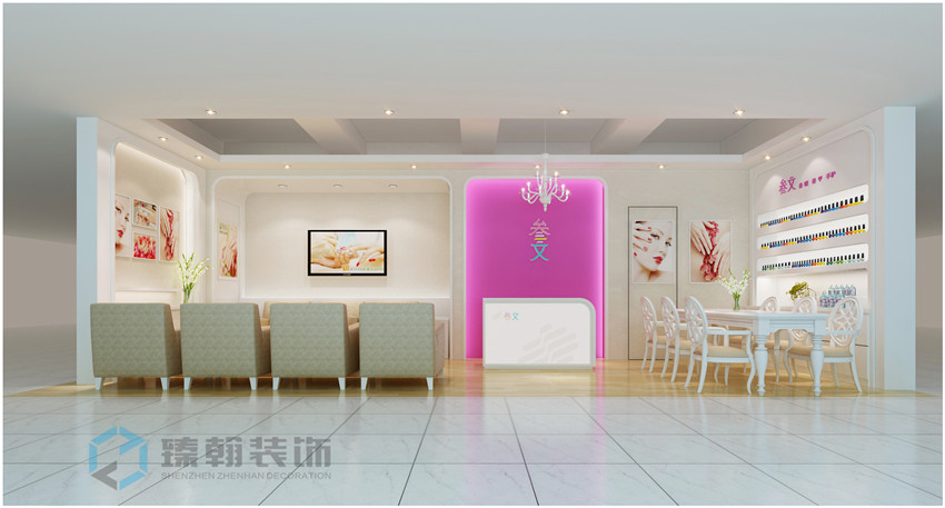 45平叁文美甲店面設(shè)計(jì)裝修案例