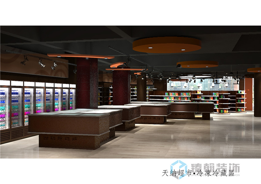 3000平公明進(jìn)口食品超市裝修設(shè)計(jì)案例